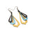 Saturā Leather Earrings 12 // Gold, Turquoise Pearl, Black