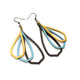 Saturā Leather Earrings 10 // Black, Turquoise Pearl, Gold