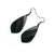 Gem Point [10R] // Acrylic Earrings - Brushed Silver, Black
