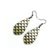 Gem Point [36] // Acrylic Earrings - Brushed Gold, Black
