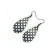 Gem Point [34] // Acrylic Earrings - Brushed Silver, Black