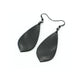 Gem Point [19R] // Acrylic Earrings - Brushed Silver, Black