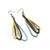 Saturā Leather Earrings 11 // Turquoise Pearl, Black, Gold