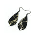 Gem Point [24R] // Acrylic Earrings - Brushed Gold, Black