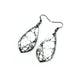 Gem Point [25] // Acrylic Earrings - Brushed Silver, Black