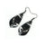 Gem Point [23R] // Acrylic Earrings - Brushed Silver, Black
