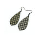 Gem Point [37R] // Acrylic Earrings - Brushed Gold, Black