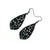 Gem Point [05R] // Acrylic Earrings - Brushed Silver, Black