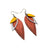 Nativas [3 Layer] // Leather Earrings - Red, Silver, Yellow