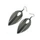 T7 [05R_LineArray] // Acrylic Earrings - Brushed Silver, Black