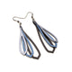 Saturā Leather Earrings 11 // Black, Blue Pearl, Silver