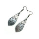 Slim Bevel Drops [02_Abstract] // Acrylic Earrings - Brushed Silver, Black