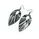T7 [06R_Floral] // Acrylic Earrings - Brushed Silver, Black