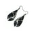 Gem Point [24R] // Acrylic Earrings - Brushed Silver, Black