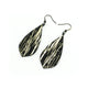 Gem Point [31R] // Acrylic Earrings - Brushed Gold, Black