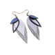 Nativas [3 Layer] // Leather Earrings - Silver, Purple, Blue