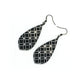 Gem Point [38R] // Acrylic Earrings - Brushed Silver, Black
