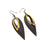 Nativas [2 Layer] // Leather Earrings - Black, Gold