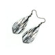 Gem Point [31] // Acrylic Earrings - Brushed Silver, Black