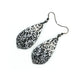 Gem Point [18] // Acrylic Earrings - Brushed Silver, Black