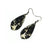 Gem Point [22R] // Acrylic Earrings - Brushed Gold, Black