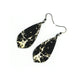 Gem Point [22R] // Acrylic Earrings - Brushed Gold, Black