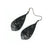 Gem Point [46R] // Acrylic Earrings - Brushed Silver, Black