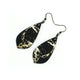 Gem Point [23R] // Acrylic Earrings - Brushed Gold, Black