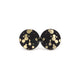 Circle Stud Earrings [Abstract_5R] // Acrylic - Brushed Gold, Black