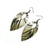 T7 [06_Floral] // Acrylic Earrings - Brushed Gold, Black
