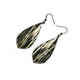 Gem Point [31R] // Acrylic Earrings - Brushed Gold, Black