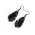 Gem Point [25R] // Acrylic Earrings - Brushed Silver, Black