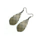 Gem Point [35R] // Acrylic Earrings - Brushed Gold, Black