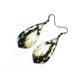 Gem Point [27] // Acrylic Earrings - Brushed Gold, Black
