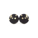 Circle Stud Earrings [Abstract_4R] // Acrylic - Brushed Gold, Black