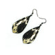 Gem Point [27R] // Acrylic Earrings - Brushed Gold, Black