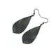 Gem Point [19R] // Acrylic Earrings - Brushed Silver, Black