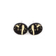 Circle Stud Earrings [Abstract_6R] // Acrylic - Brushed Gold, Black