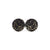 Circle Stud Earrings [Abstract_1R] // Acrylic - Brushed Gold, Black