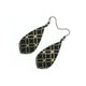 Gem Point [39R] // Acrylic Earrings - Brushed Gold, Black
