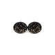Circle Stud Earrings [Abstract_1R] // Acrylic - Brushed Gold, Black