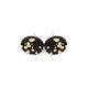 Circle Stud Earrings [Abstract_5R] // Acrylic - Brushed Gold, Black