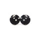 Circle Stud Earrings [Abstract_4R] // Acrylic - Brushed Silver, Black