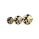 Circle Stud Earrings [Abstract_5] // Acrylic - Brushed Gold, Black