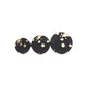 Circle Stud Earrings [Abstract_4R] // Acrylic - Brushed Gold, Black