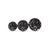 Circle Stud Earrings [Abstract_1R] // Acrylic - Brushed Silver, Black