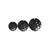 Circle Stud Earrings [Abstract_2R] // Acrylic - Brushed Silver, Black