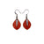 Innera // Leather Earrings - Red Pearl, Silver