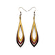 Saturā Leather Earrings 07 // Black, Red Pearl, Gold