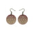 Circles 'Wavy Lines' // Acrylic Earrings - Brushed Nickel, Burgundy